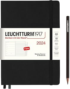 LEUCHTTURM1917 367725Weekly Calendar &amp; Notebook Medium (A5) 2024, 12 ...