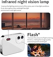 Vista 6 de Cámara Digital 4K CCD de 64MP con Video Flash Digital, Cámara con Pantalla Táctil, Zoom Digital 16X, Visión Nocturna IR, Blanca