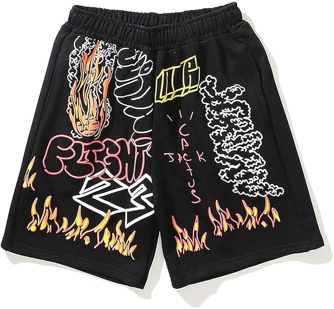 Pantaloncini Rapper Kanye e Scott Cactus Jack Hip Hop Morbido Cotone Jogger  Palestra Active Graffiti Pantaloncini Pantaloni della Tuta con Tasche :  Amazon.it: Abbigliamento