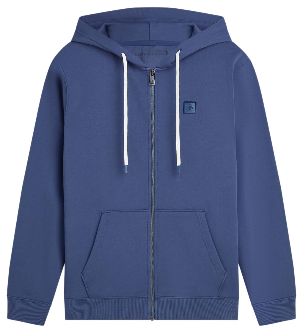 Scotch & SODA Essential Badge Logo Hooded Sweatshirt