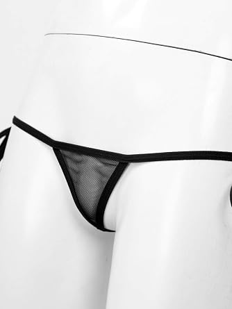 FEESHOW Micro Bikini, Ultra Small Micro Swimsuit, Women's Sexy See-Through Seductive Triangle Bikini, Separate Mini Bra and T Shorts, 2-Piece Set