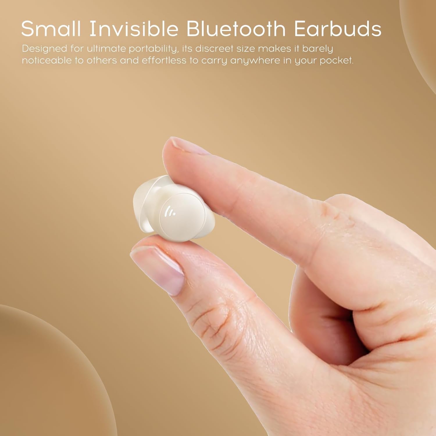 Sleep Earbuds for Side Sleepers, Mini Auricolari Wireless Bluetooth 5.3 Auricolari per Dormire, Auricolari Nascosti con Display di Alimentazione per Esercizio, Lavoro, Escursionismo (Bianco)
