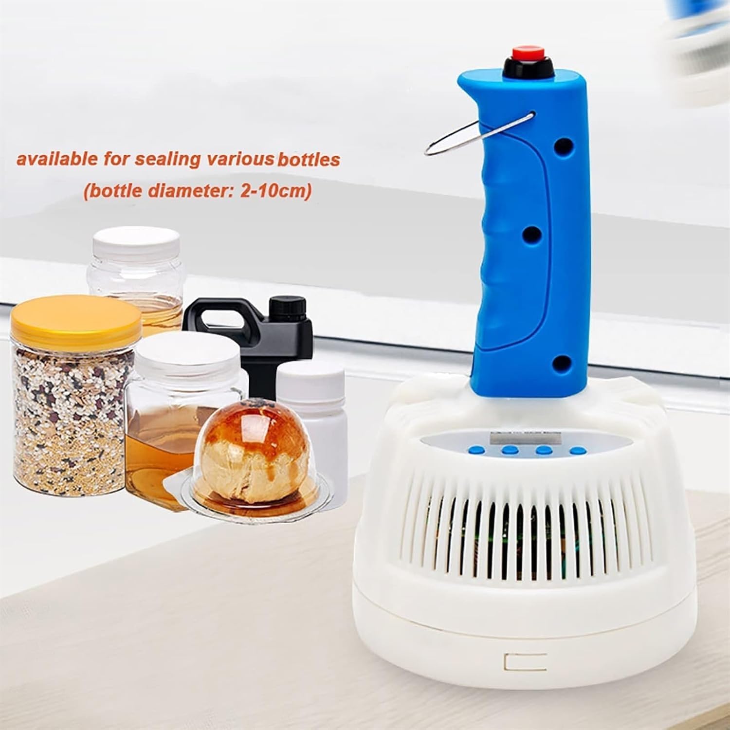 Induction Bottle Sealer, 20-100mm Seal Diameter, Electromagnetic Sealing Machine, 1-5 Adjustable Power Levels, with LED Display Screen, for Plastic Glass Bottles