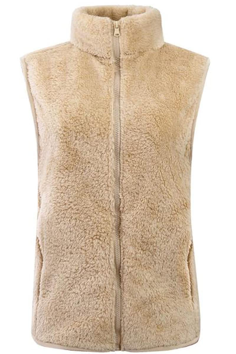 Gilets sans Manches pour Femme Duveteuse Légers et avec Poches Vêtements d'extérieur Duveteusepour l'automne et l'hiver