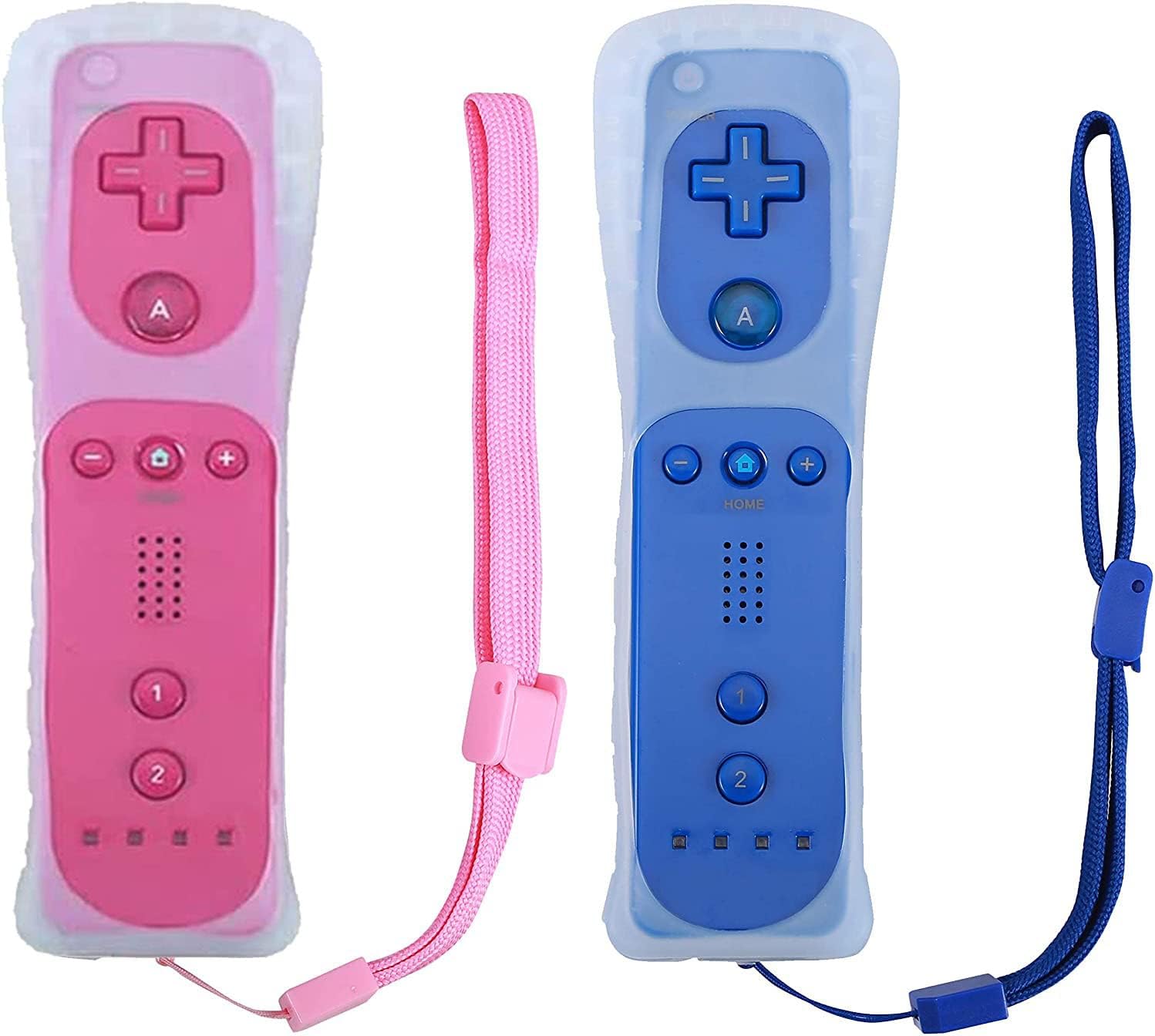 Remote Controller for Wii U Console (Pink and Deep Blue，2 Packs)