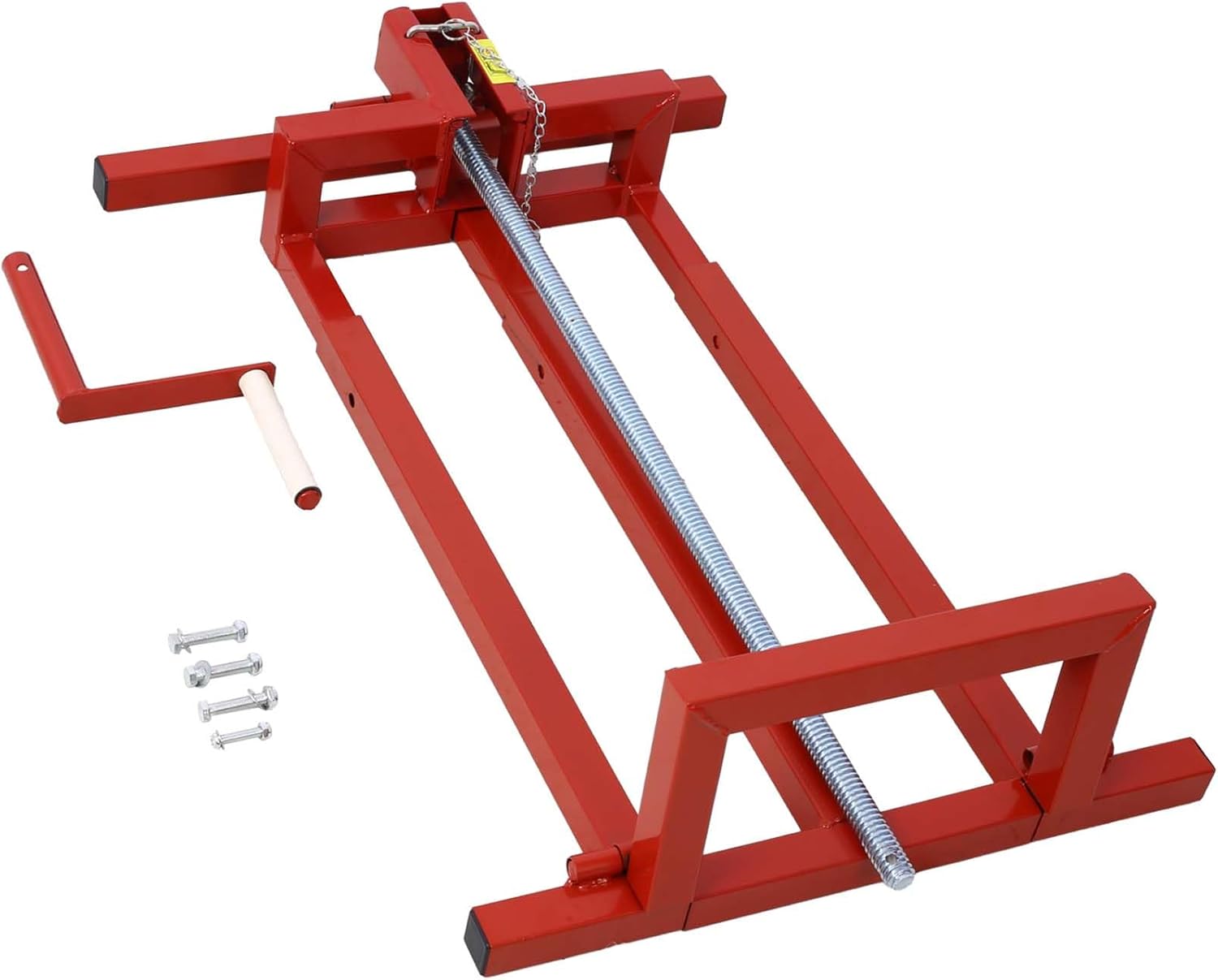 Lawn Mower Lift Jack - Telescopic Maintenance Lawn Mower Jack for Garden Tractors & Riding Lawn Mowers, Weight Capacity 800 Lbs, 45°Tilt Adjustable, Lawn Tractor Lifter for Cleaning (Red)