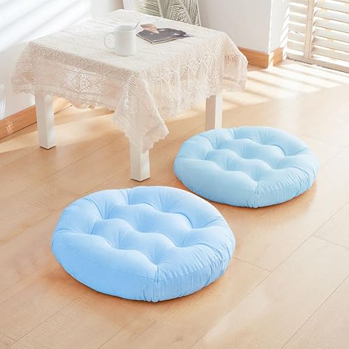 Sperame Floor Pillow Cushions，Outdoor Seat Cushion, Meditation Cushion， Solid Floor Mats For Indoor And Outdoor，20 * 20 Inch 2 Pack Sky Blue #TOP3