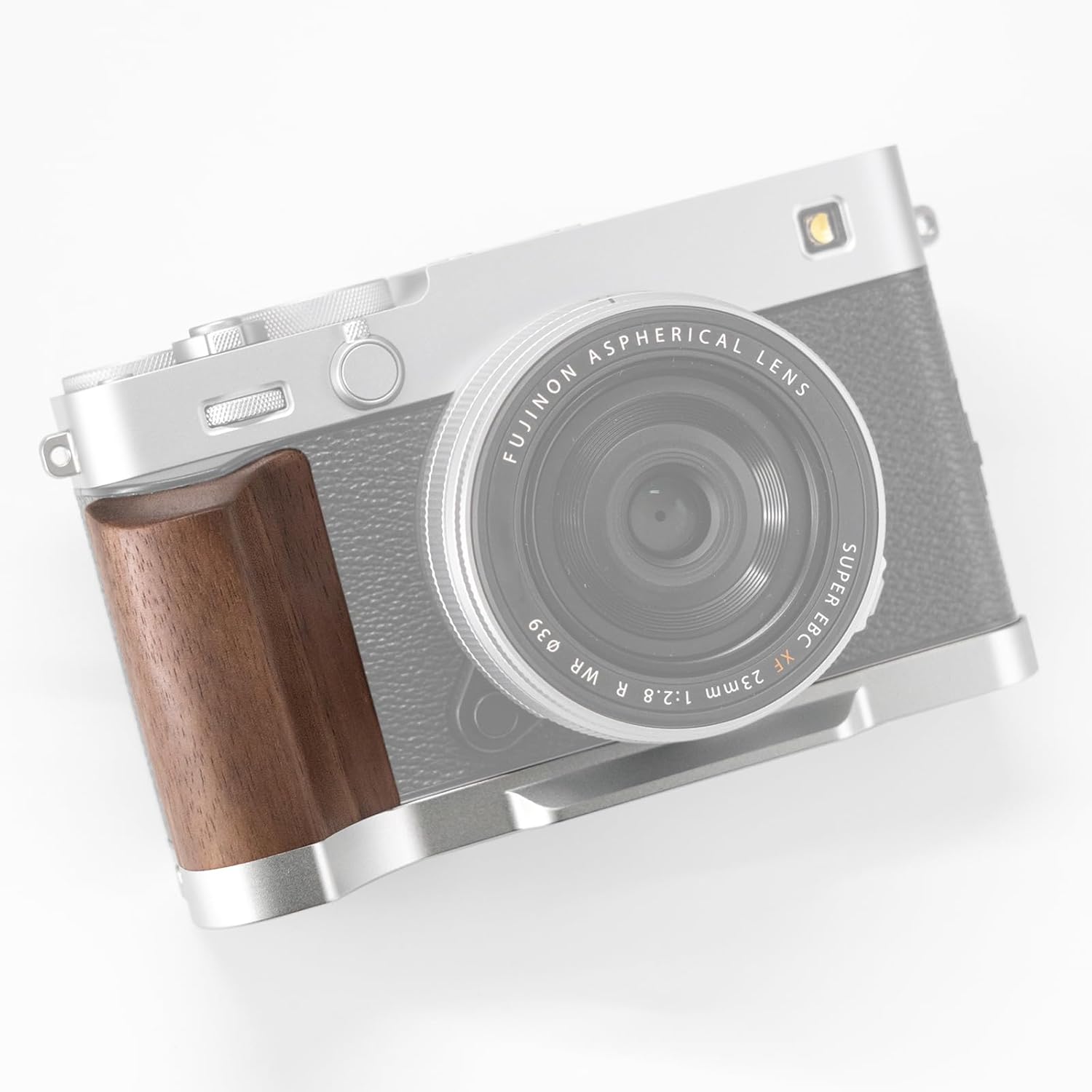 Iborrys L-Shaped Camera Handle ，Compatible with FUJIFILM Fuji X-E5 XE5 Camera ，Precious Vintage Solid Wood | Handcrafted by Experienced Artisans (Walnut Silver)