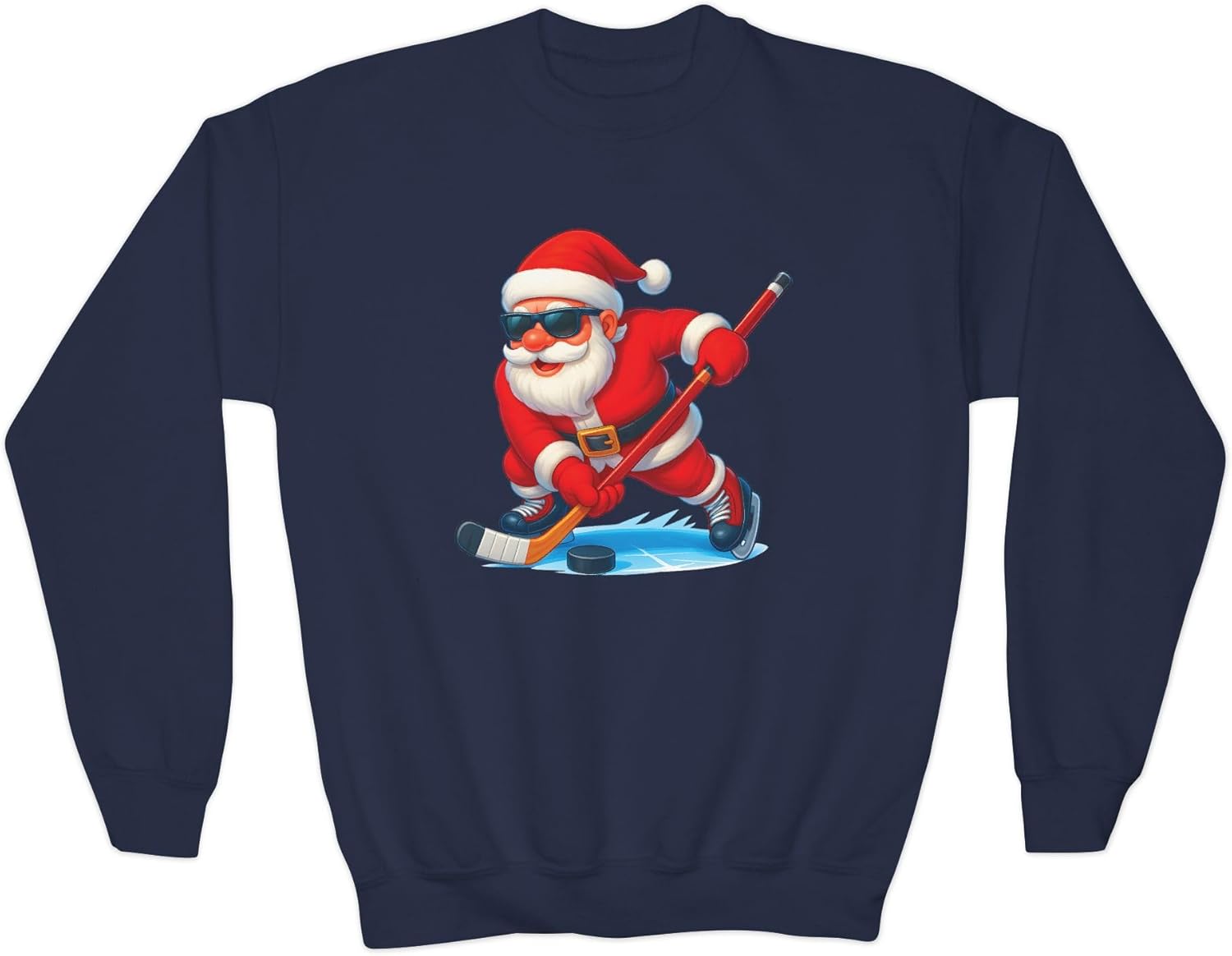 Funny Ice Hockey Santa sweater for kids Hockey Youth Sweatshirt Christmas Boys toddler hockey Apparel for hockey players fan