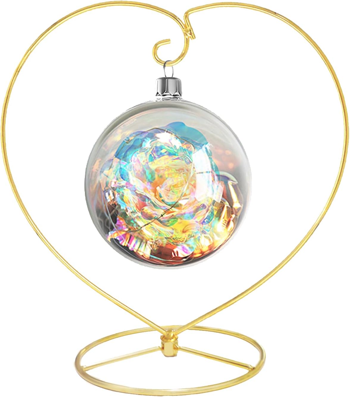 9 Inch Gold Ornament Display Stand, Metal Ornament Hanger Stand for Hanging Glass Globe, Air Plant Terrarium, Witch Ball, Christmas Ornament and Home Wedding Decoration (Gold)