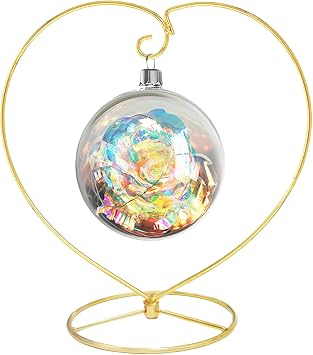 9 Inch Gold Ornament Display Stand, Metal Ornament Hanger Stand for Hanging Glass Globe, Air Plant Terrarium, Witch Ball, Christmas Ornament and Home Wedding Decoration Gold