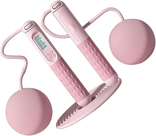 aqxreight Cuerda con contrapeso para adultos, cuerda de saltar para ejercicio de fitness en interiores, batería integrada