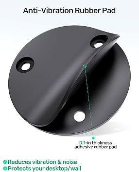 Podium Flange Mic Mount with Pad, 5/8 Thread, For Table/Wall, Sturdy Metal