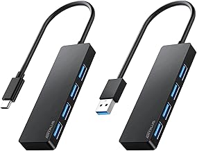 USB 3.0 Hub, 4 Port USB Hub Splitter/USB C Hub 4 Ports USB C Splitter