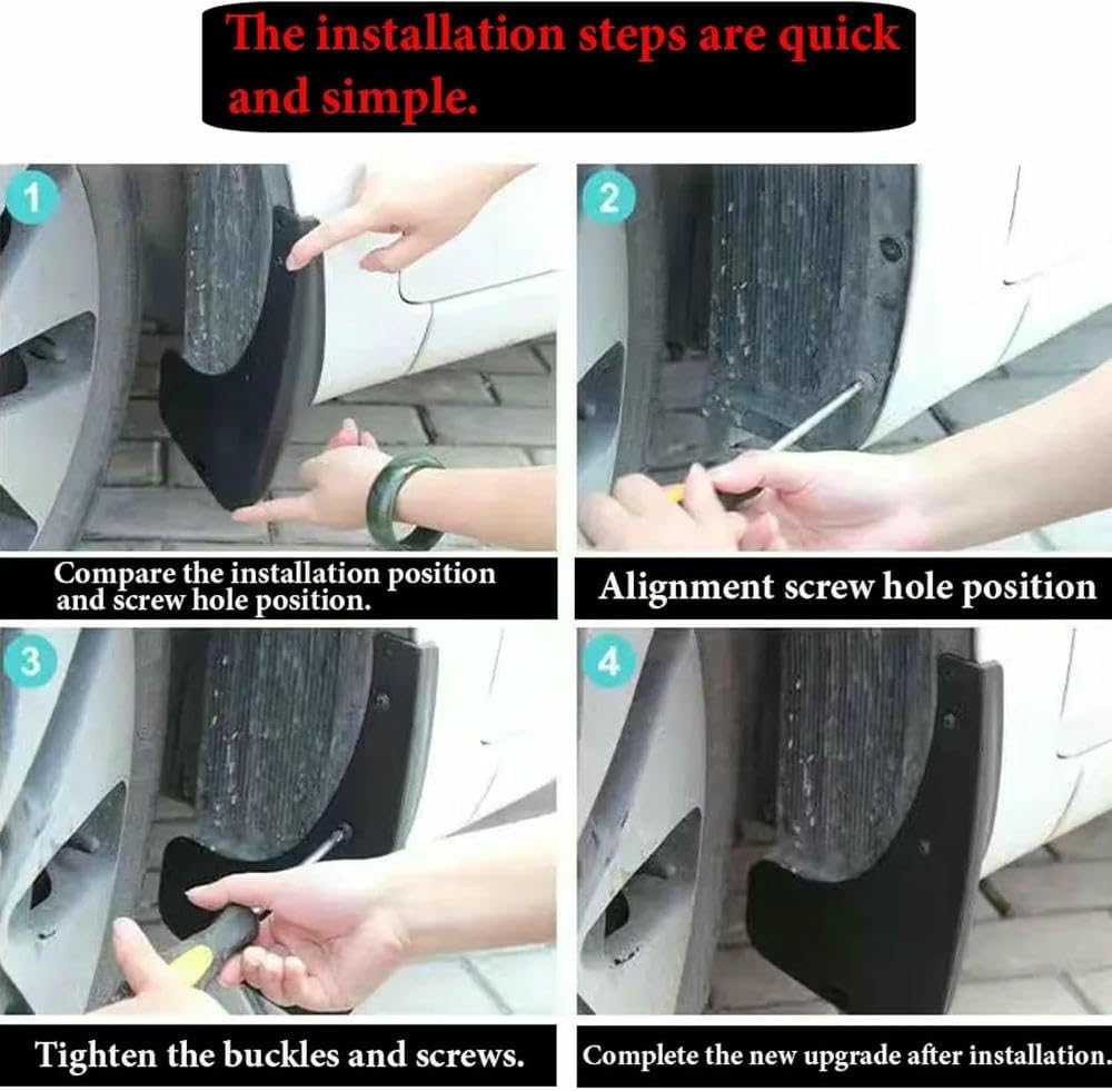 4 Pcs Splash Guards Wheel Mudflaps for Hyundai Elantra 2016-2020 Car Front Rear Rubber Splash Guards