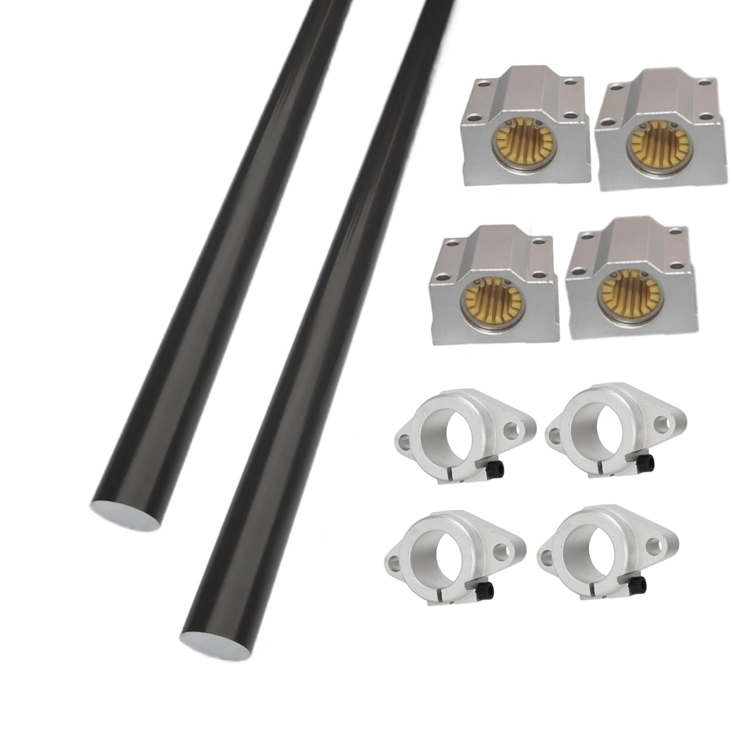 Linear Motion Shaft Guide Kit Set, 4Pcs 30mm X 1200mm Maintenance-Free Aluminum Alloy Linear Motion Rod+8Pcs SCS30UU Slide Slider Bearing Block+8Pcs SHF30 Aluminum Alloy Strong Shaft Support