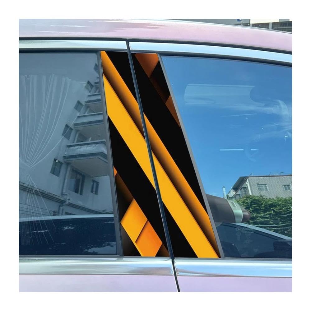 Body Parts 2pcs Honeycomb Bee Car Center Pillar Sticker B-Pillar Protective Film Decoration Decals(I)
