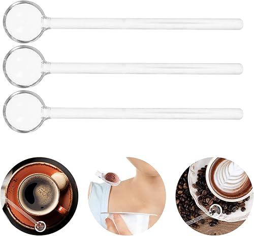 Miniatura 3 de UPKOCH Cucharas de café, 6 cucharas de café de vidrio con asa, mini cucharas de expreso, cucharas pequeñas transparentes para té, barra de