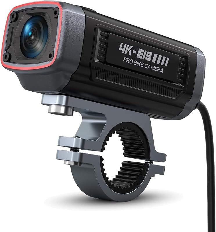 710Pro EIS Motorcycle Camera, 4K28FPS 20MP WiFi Dash Cam, IP66 Ultra HD Waterproof Motorcycle Helmet Camera, 142° Wide Angle View Night Vision with 64GB Card, G-Sensor, Parking Mode