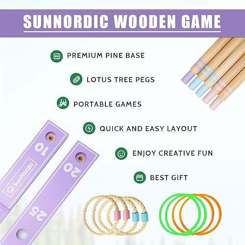 Miniatura 2 de Juego de lanzamiento de anillos para exteriores, divertido juego de patio al aire libre con anillos de lanzamiento y bolsa de transporte para todo