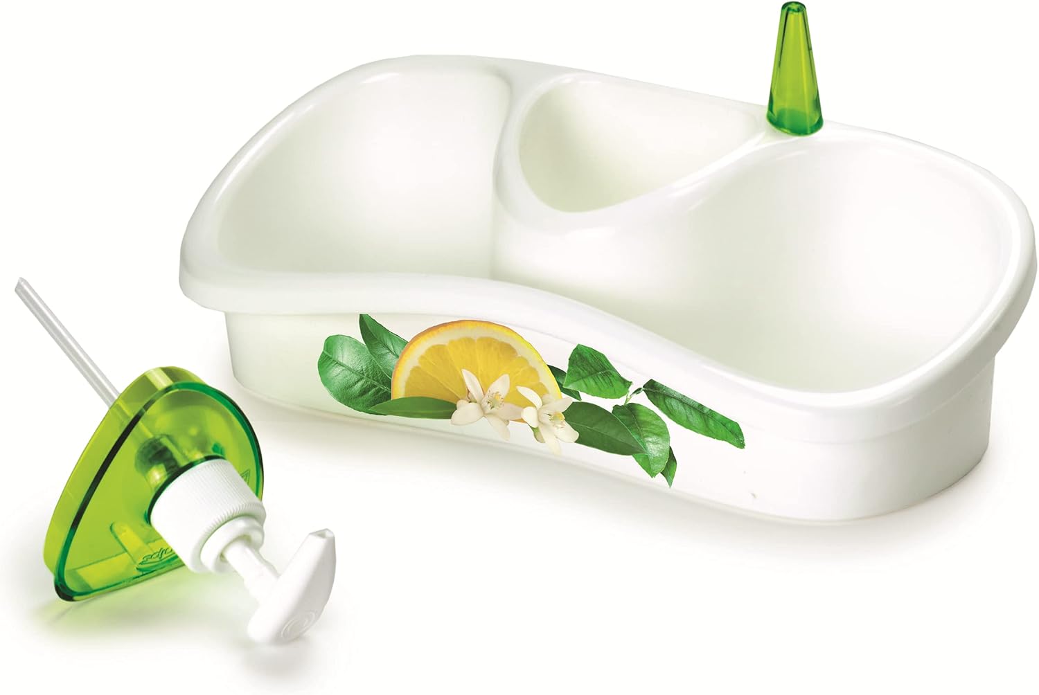 Snips Saponello Sponge Holder Sink Tidy with Built-in Plastic Soap Dispenser, Colours May Vary
