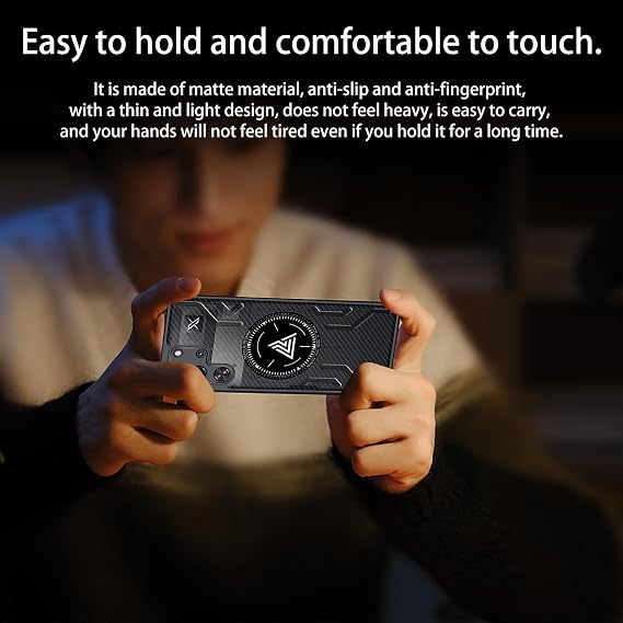 NOUKAJU Case for REDMAGIC 10 Pro/10 Pro Plus, Cooling Phone Case,Anti-Drop, Shock-Absorbing, Friction-Resistant,Comprehensive Protection,Protective Cover for Red Magic 10 Pro(Black)