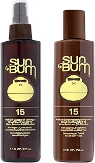 Sun Bum Browning Lotion and Spf 15 Tanning Oil Vegan and Reef Friendly (...