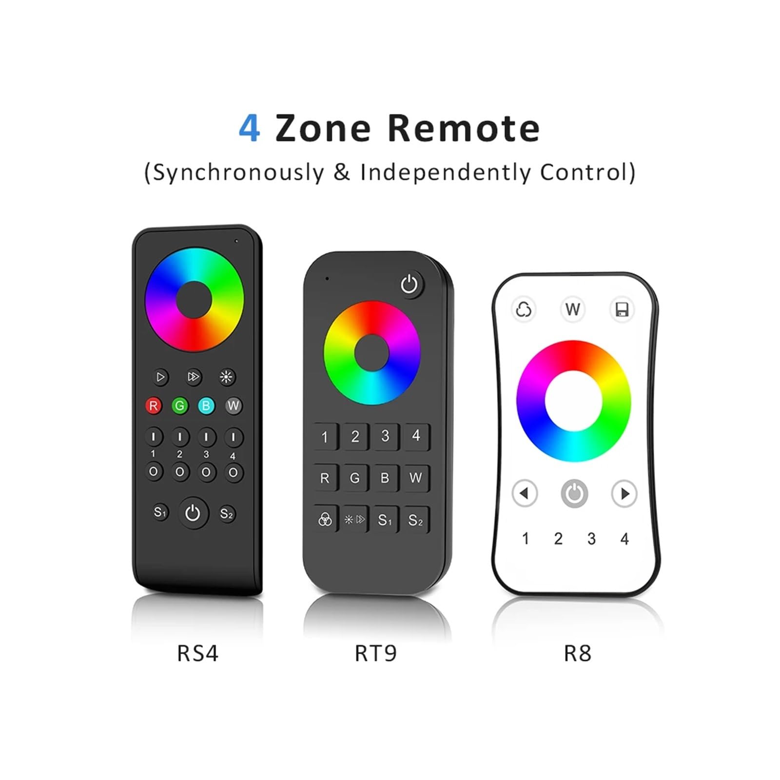 Controller RGB RGBW RF 12V 24V 15A 4 in 1 RGB RGBW LED Light Strip Controller Smart Wifi PWM 2.4G Telecomando touch wireless (Color : VP and RT4 Set-1Zone)