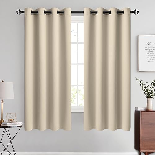 Miniatura 14 de COSVIYA Cortinas 100% opacas para dormitorio con forro negro, bloqueo de luz completa, aislamiento térmico y ojales, tratamiento de ventana de 54