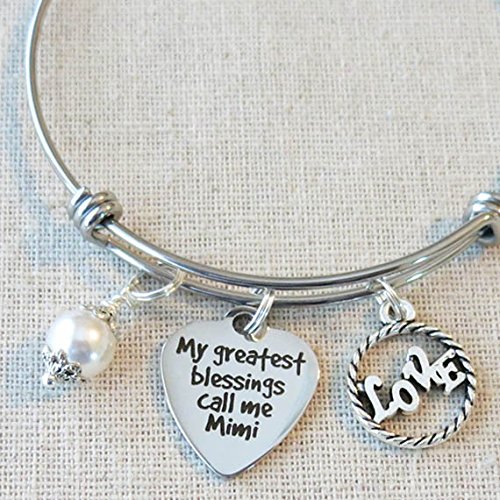 Gift For Mimi, Mimi Bangle Bracelet, My Greatest Blessings Call Me Mimi Bracelet Gift, Christmas Gift For Mimi, Mimi Birthday From Grandkids #TOP1