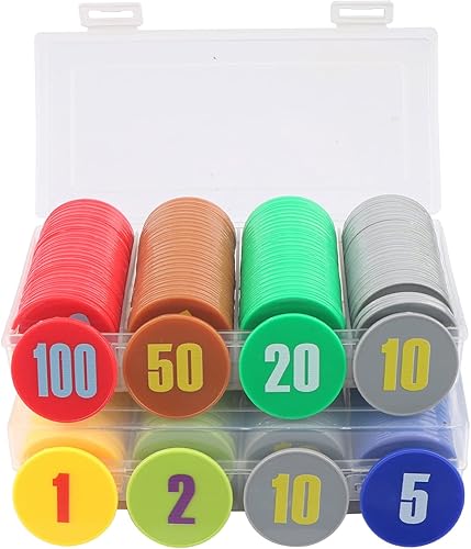 Miniatura 8 de Juego de 100 fichas de póquer  Monedas circulares de plástico de 1.58 pulgadas para juegos y contar, 0.16 oz cada una, accesorios perfectos para el
