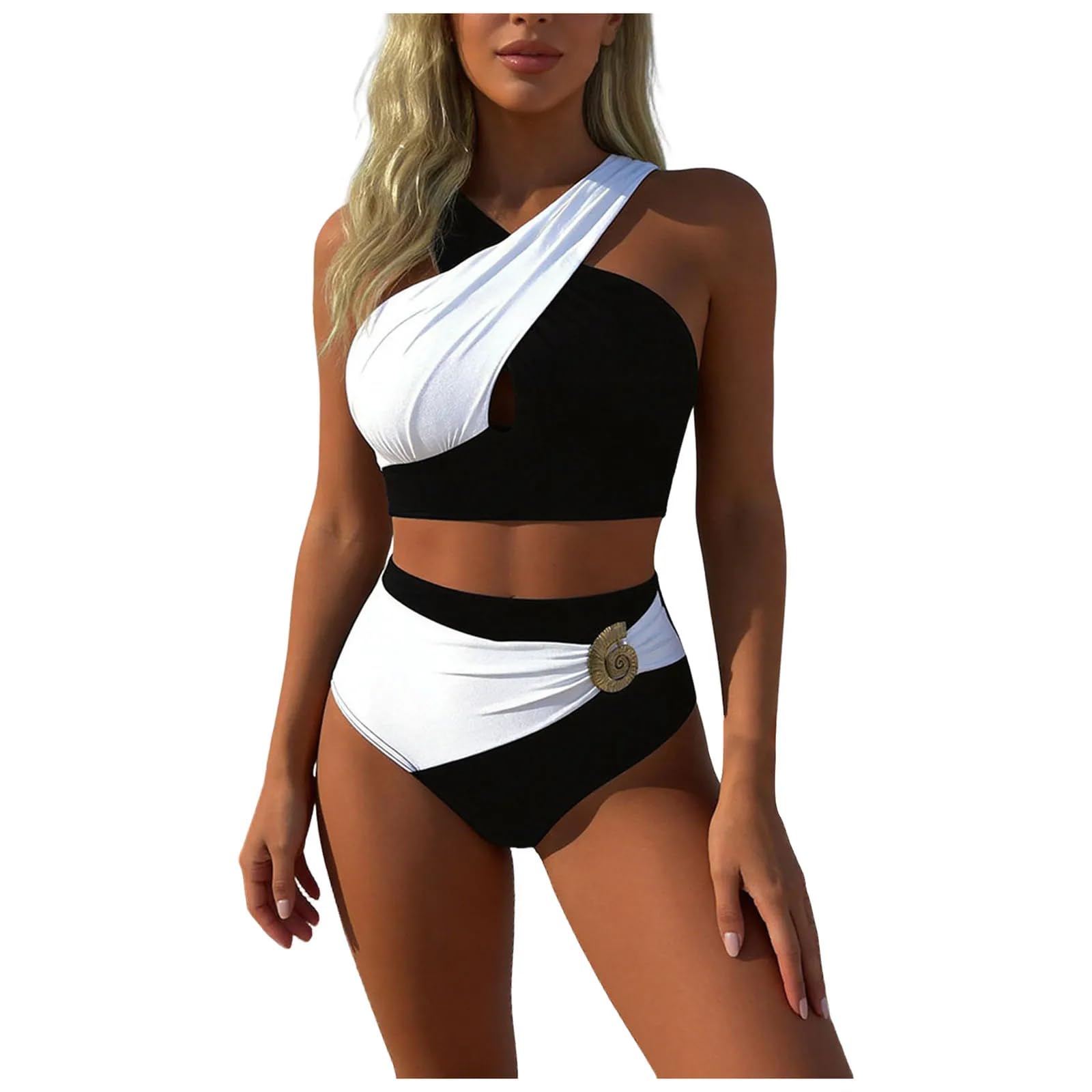 Bañador Mujer Set De Bikini De Talla Grande De Color Sólido Bañador Sexy para Mujer