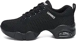 Tênis feminino de dança Jazz com cadarço e sola dividida Zumba