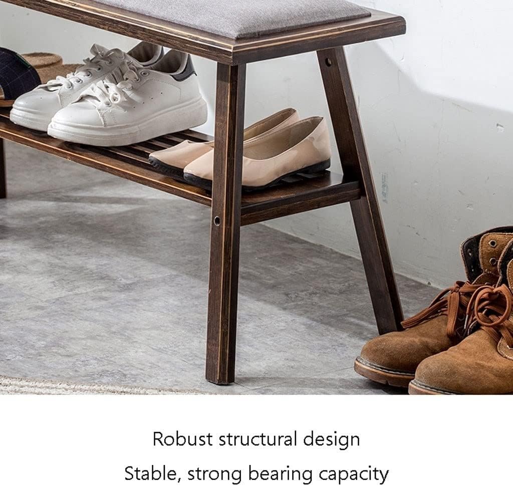 Shoe Rack Organizer Shoe Entryway Bench, Shoe Bench Rack, Shoe Rack Bench, Organizer with 2 Tier Storage Organizer, for Entry Hallway Living Room Shoe Shelf(A) (B One Size)