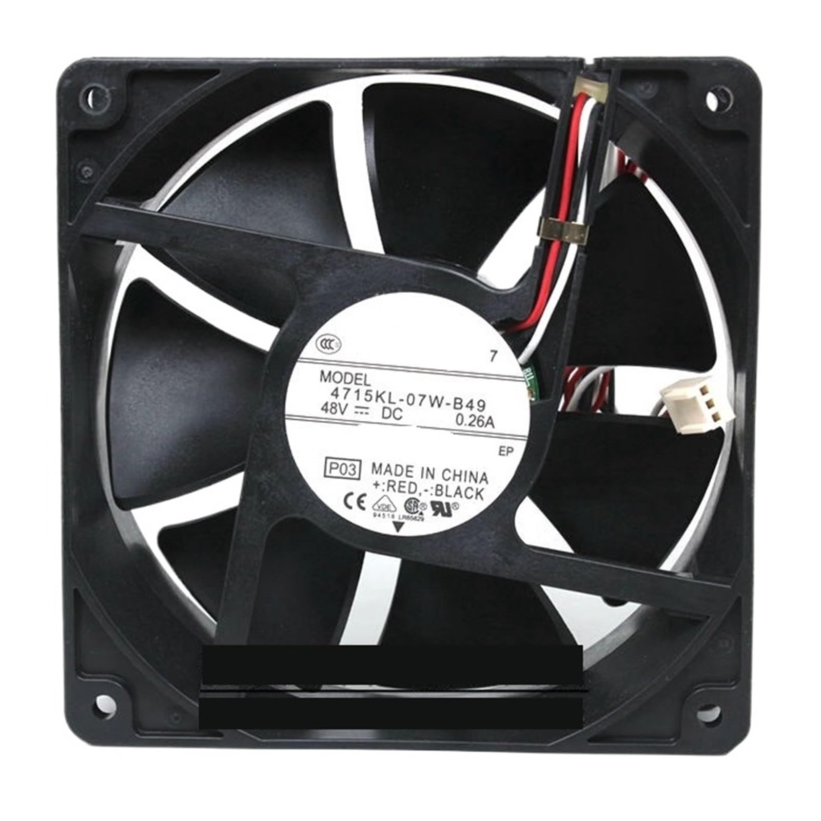 Ventilateur de serveur 4715KL-07W-B49 P03 DC 48V 120x120x38mm pour châssis