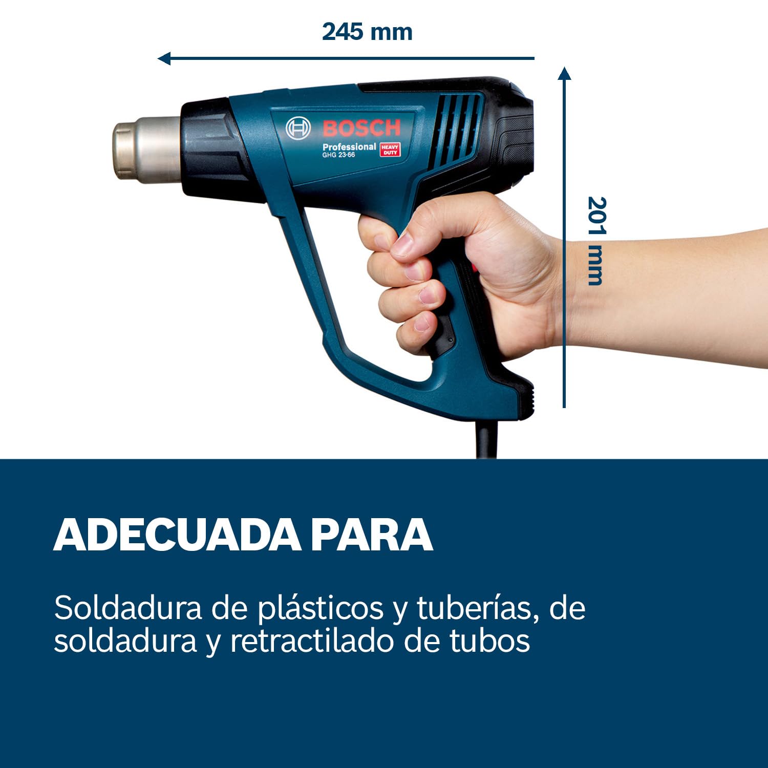 Bosch Professional pistola de aire caliente GHG 23-66 650°C set 4 programas L-BOXX