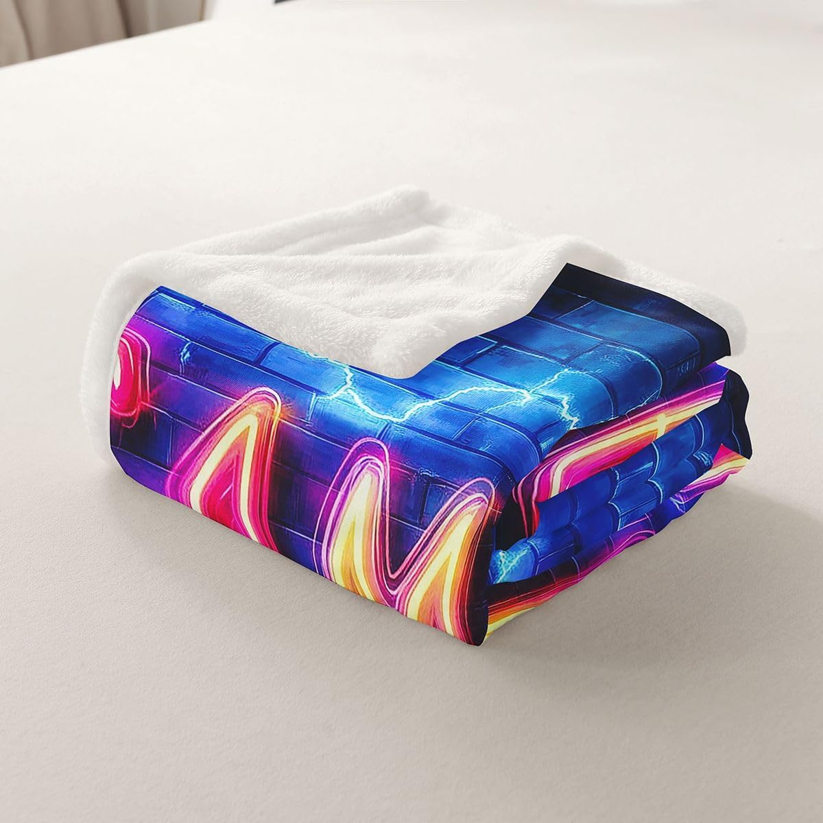 Feelyou Game Fleece Throw Blanket Gaming Sports Sherpa Blanket for Kids Women Men Plush Fuzzy Gift for Boys Queen 90"x90" Ball Games for Bed Couch Chair Living Room Bedroom Decor image 3