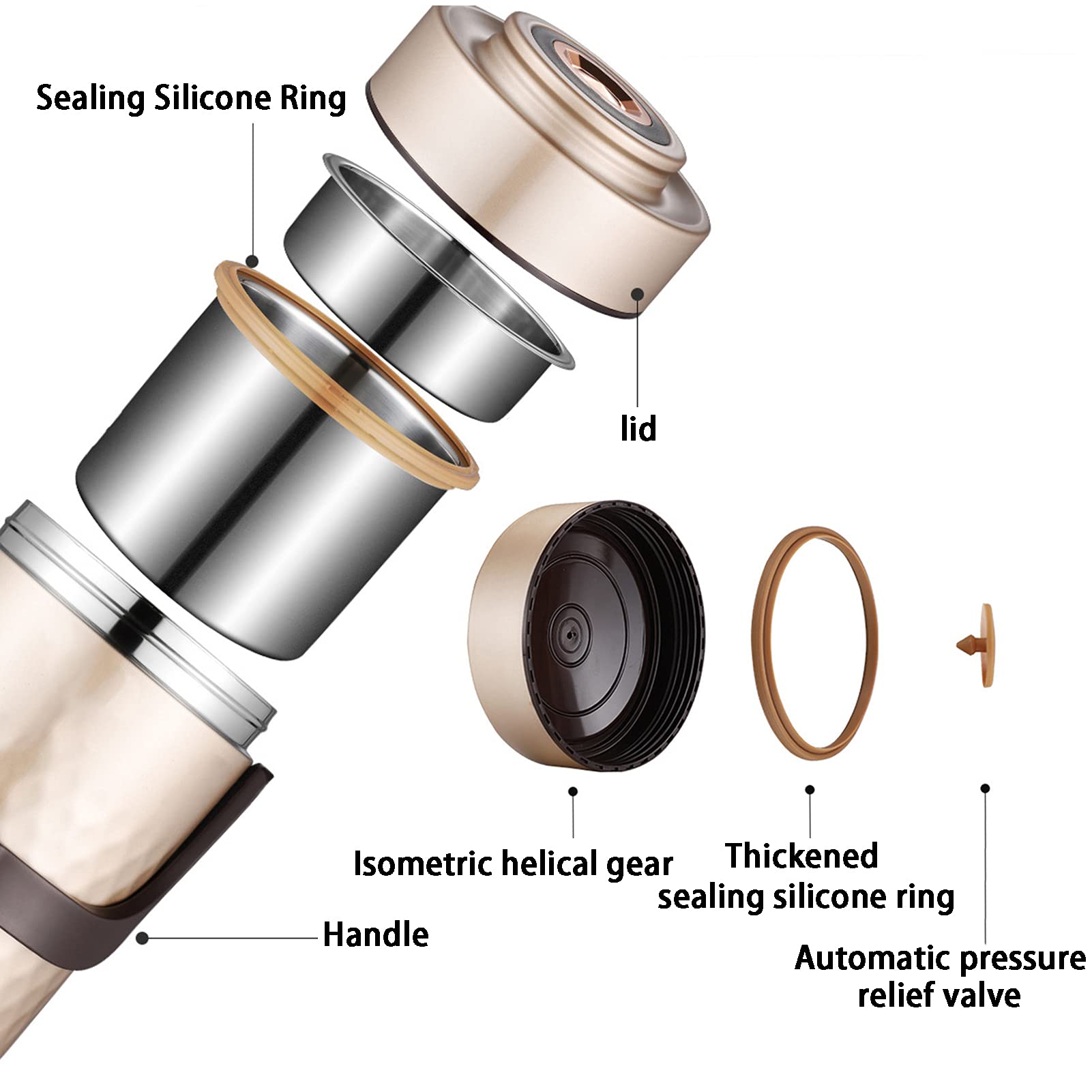 Fiambrera Bento Hermetica,Fiambrera Térmica Apilable de Acero Inoxidable,Frasco Aislante térmico para Alimentos a Prueba de Fugas con 2 Compartimento,Mantiene la Comida Caliente/fría,2L