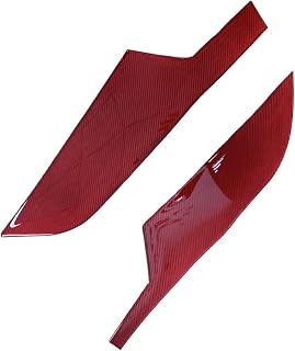 LHD RHD Real Carbon Fiber Knee Leg Pad Car Center Console Side Panel Sticker Compatible with Stinger 2018 2019 2020 2021 2022 Interior(RHD Red)