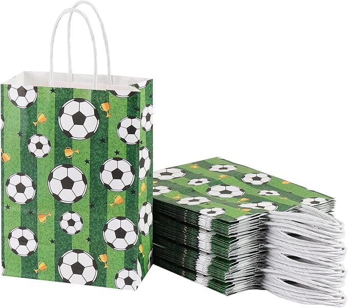 Party Port Football/Soccer Theme Paper Return Gift Bags With Handles For Goodies, Birthday, Party Favors (12 Pack, 8.5 X 6.2 X 3.1 In) (B0DBGL55XH) Amazon Price History, Amazon Price Tracker