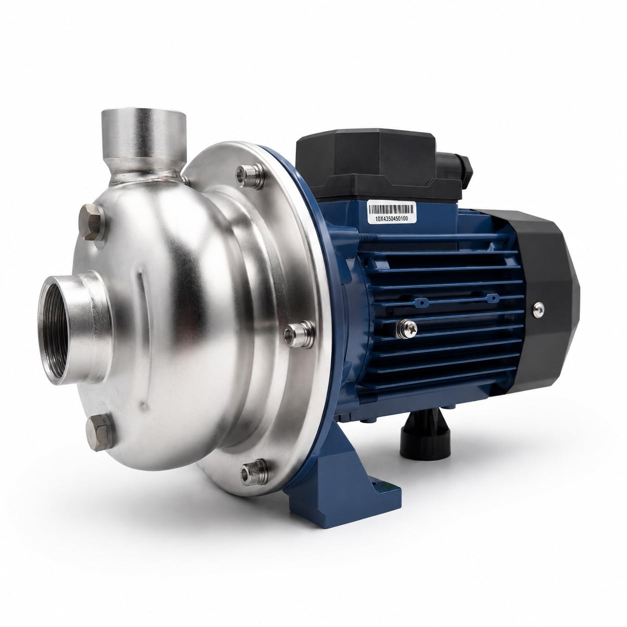 Ampika FCP 1,5/15-AM Pompa Centrifuga Alimentare 380V Trifase - Acciaio Inox AISI 304, 1500 l/h, Altezza 15 m, Motore 0,37 kW IP55, Guarnizioni Viton, per Latte, Succhi e Acqua Potabile