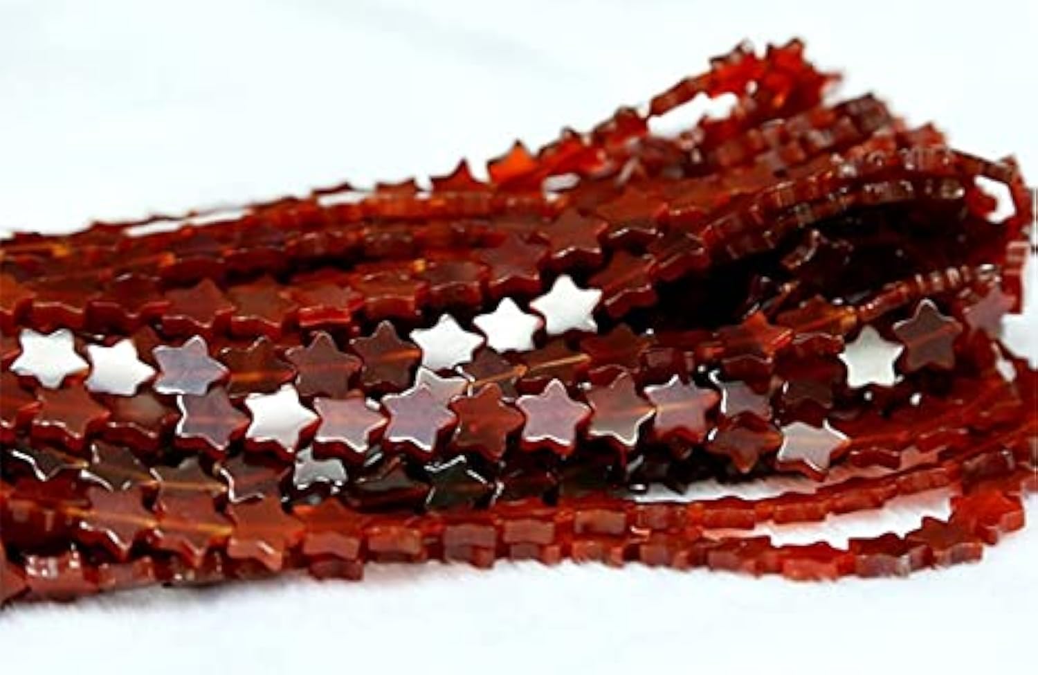 Perles étoile en agate rouge cornaline naturelle 8mm pour bijoux de luxe
