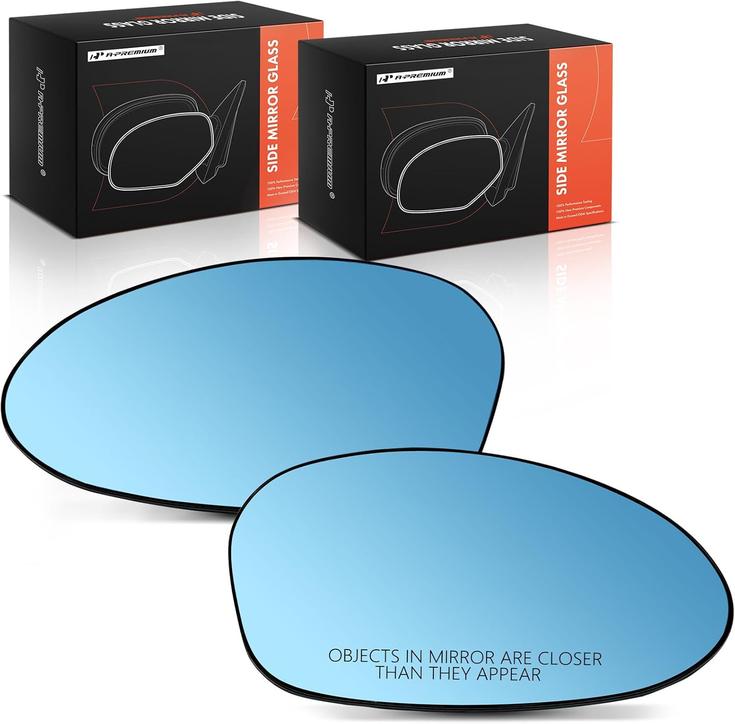 A-Premium 2-PC Driver and Passenger Side Heated Mirror Glass with Backing Plate Compatible with BMW 335xi 2008, 335i 328i xDrive 2009, 335i/328i 2007-2009, 328xi 2007-2008, 325xi, 135i, 128i, M3