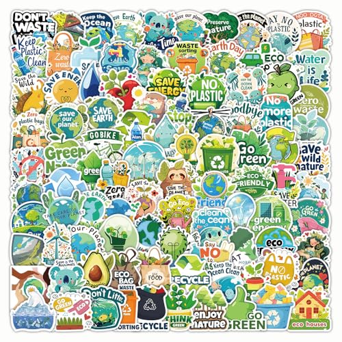 Pegatinas de protección del medio ambiente de la Tierra para jóvenes y adultos, 200 unidades, pegatinas de vinilo para coche, motos, bicicleta, monopatín, snowboard, equipaje, portátil, maleta, casco
