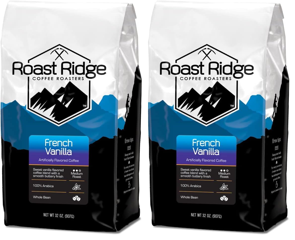 Roast Ridge Whole Bean Coffee, Medium Roast, French Vanilla, 2 lb. (Pack of 2)