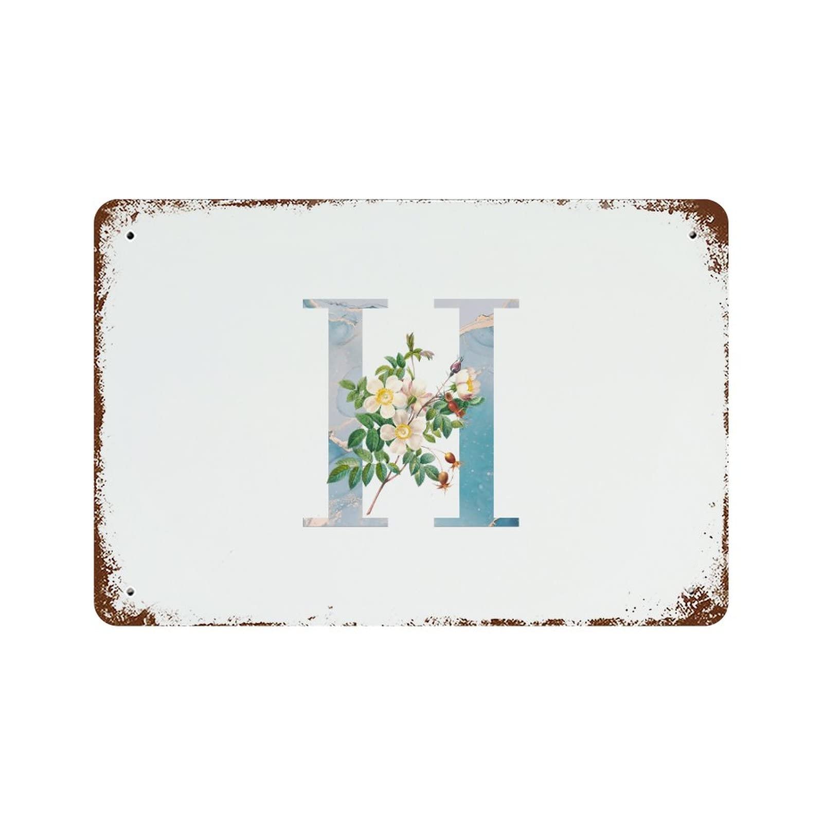 Cadeau de mariage personnalisé avec ce panneau floral lettre H