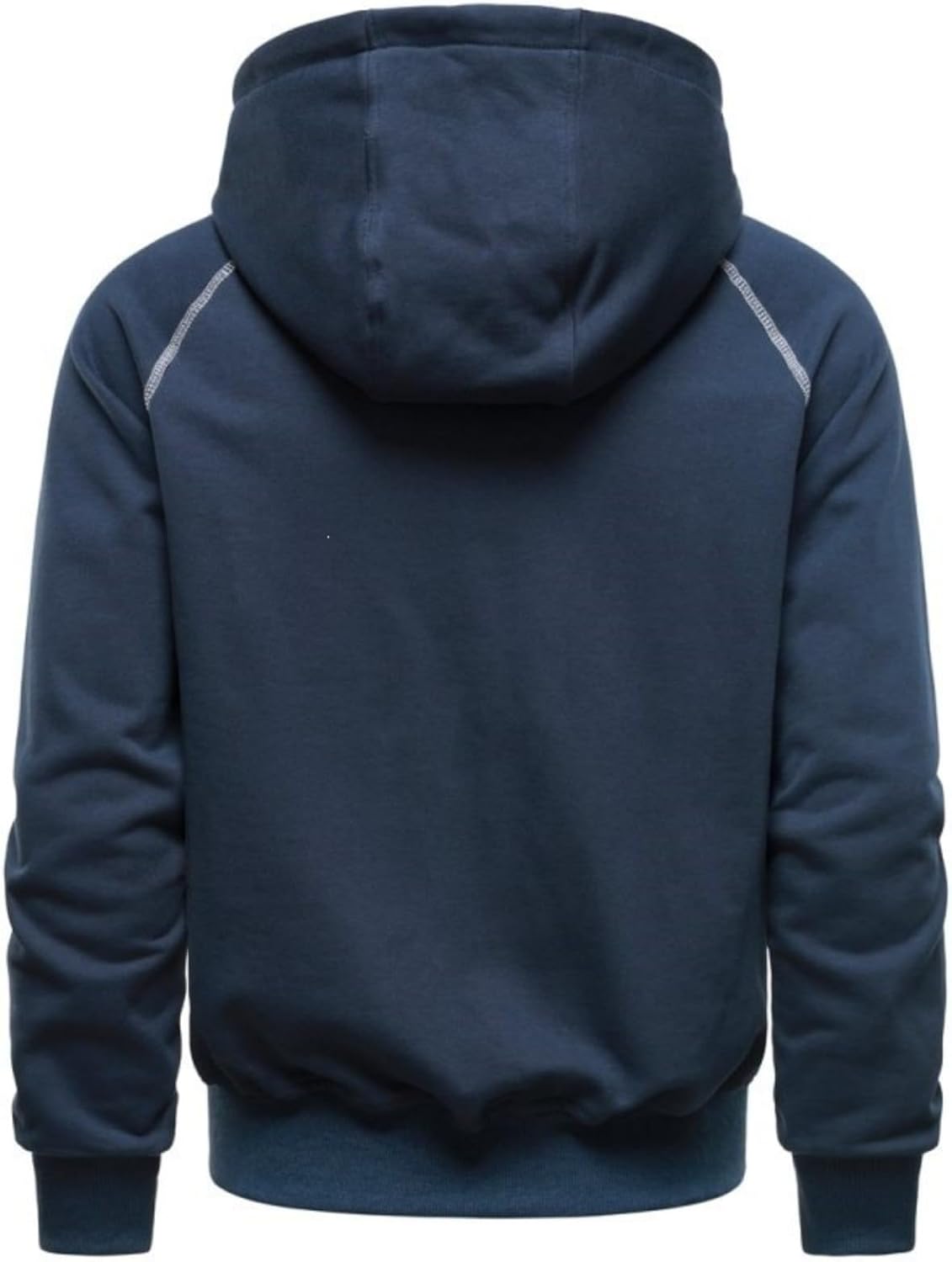 Men's Contrast Trim Hooded Coat Full Zip Sporty Long Sleeve Jacket