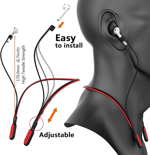 Miniatura 8 de Correa compatible con Airpods, conector de cable de alambre antipérdida de silicona compatible con Airpods Pro 2ndAirpods Pro 1stAirpods 3, 2, 1,