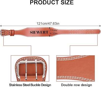 Personalized Customized Engraved Leather Weight Lifting Belt for Men Weight Belt Lumbar Back Support