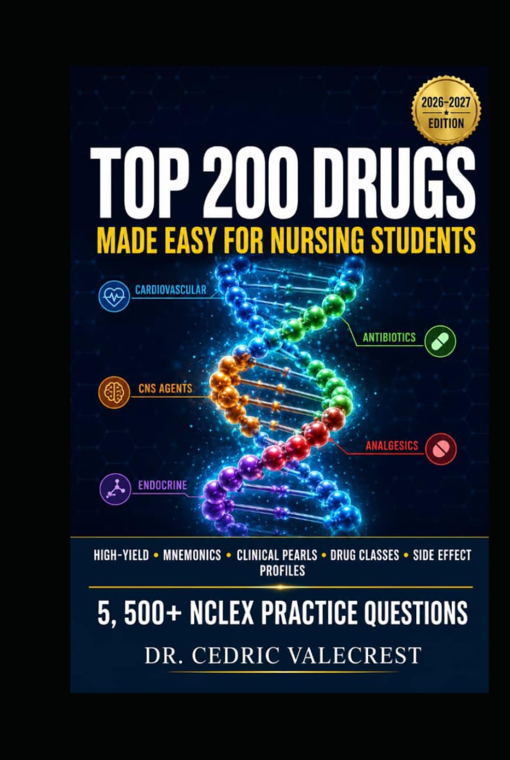 Top 200 Drugs Made Easy for Nursing Students: High-Yield Pharmacology by Drug Class — Mnemonics, Clinical Pearls, Side Effect Profiles, and 5, 500+ NCLEX Practice Questions